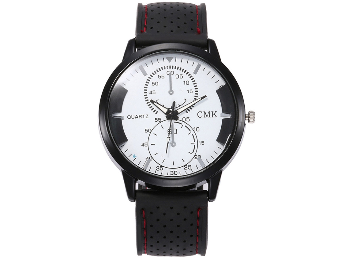 Relógio esportivo casual unissex com pulseira de silicone para homens e mulheres (vermelho)