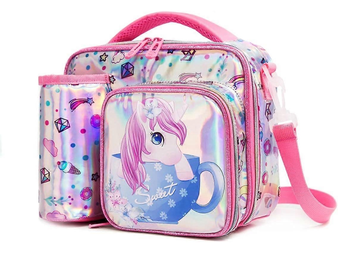 Lancheira infantil, Lancheira de tecido isolante para crianças, Lancheira escolar, Lancheira quadrada Aquaforge