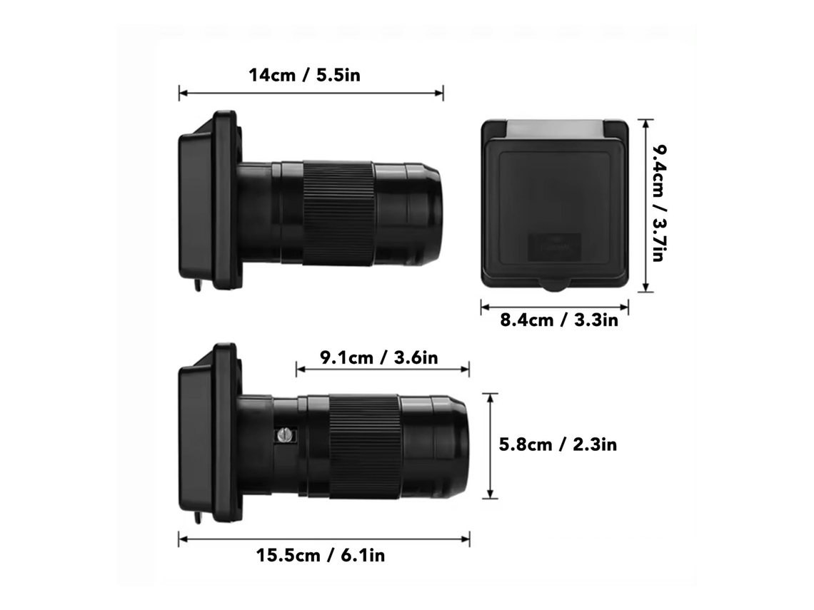 Laxiscreed Adaptador De Tomada De Água Doce 50a Para Rv Com Tampa Impermeável