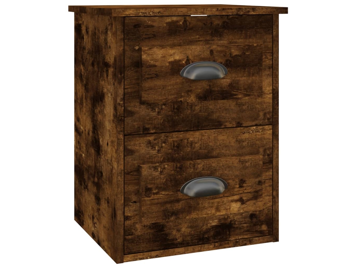 Wall-mounted Bedside Cabinet, Wall-mounted Bedside Cabinets Vidaxl Marrom Madeira Processada (n/a)
