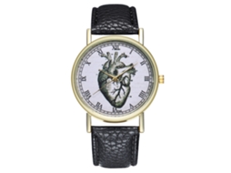 Reloj De Cuarzo Unisex Con Correa De Cuero Pu Y Dial Romano Zhoulianfa Negro