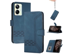 Capa De Celular De Couro Com Flip Cubic Skin Feel