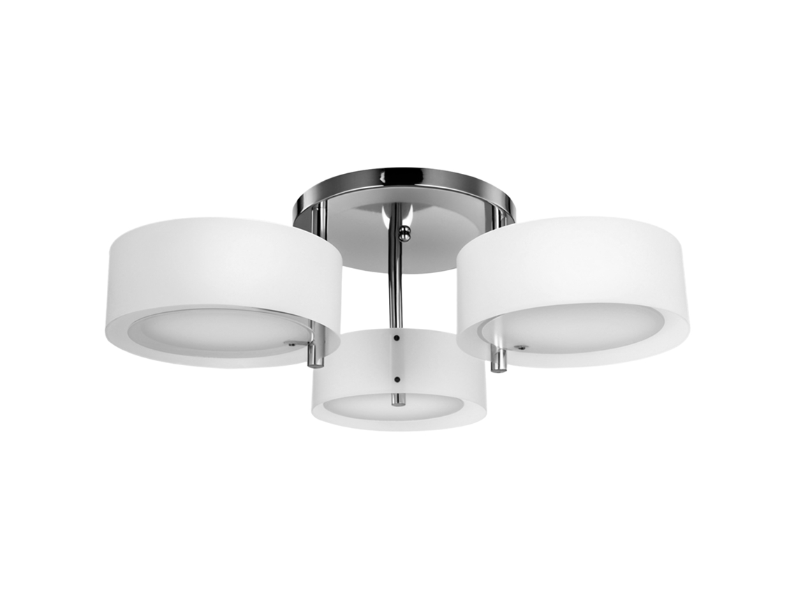 Candeeiro de Teto Metal e Acrílico Cor Branco Ø64x20 cm Homcom