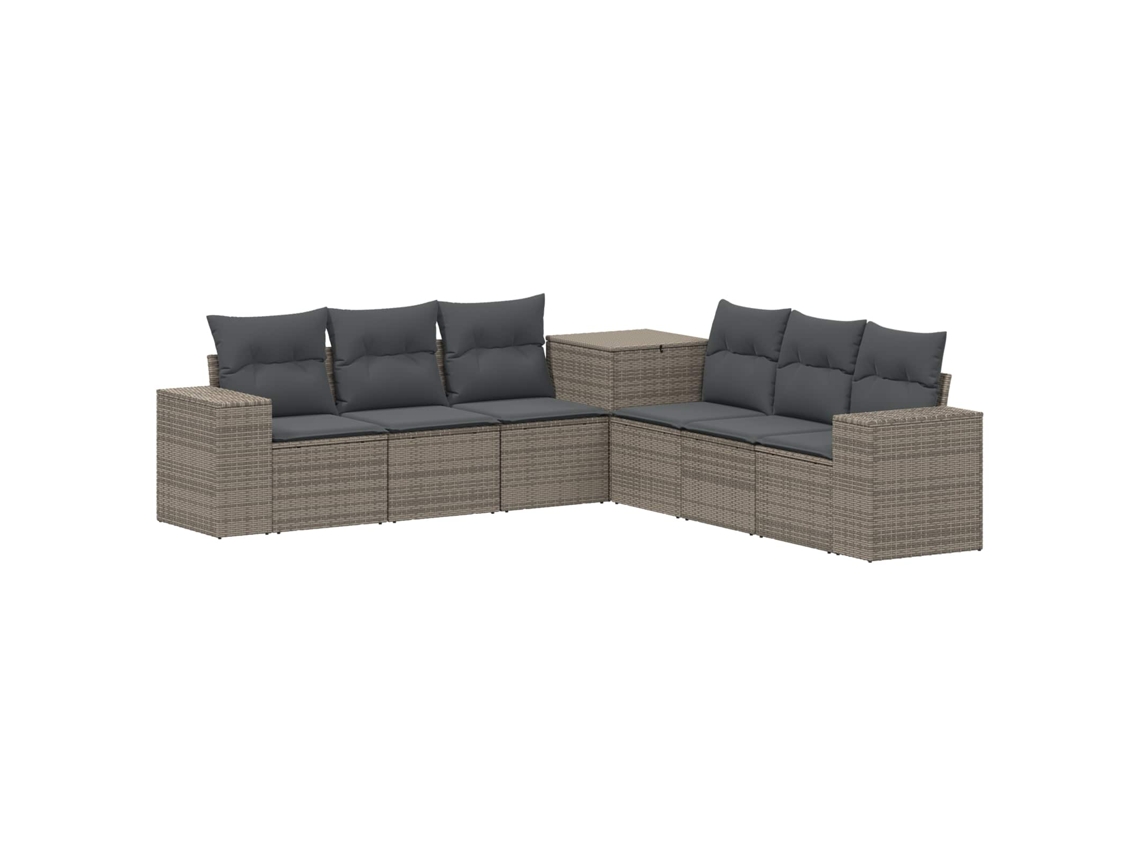 Vidaxl Conjunto De Sofás 7 Pcs Cinza E Cinza Escuro