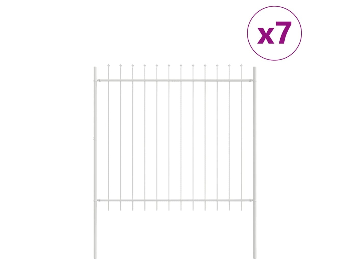 Conjunto De Painéis De Cerca De Aço Brancos Para Exterior Vidaxl Branco Aço (170 X 3.4 X 200 Cm)