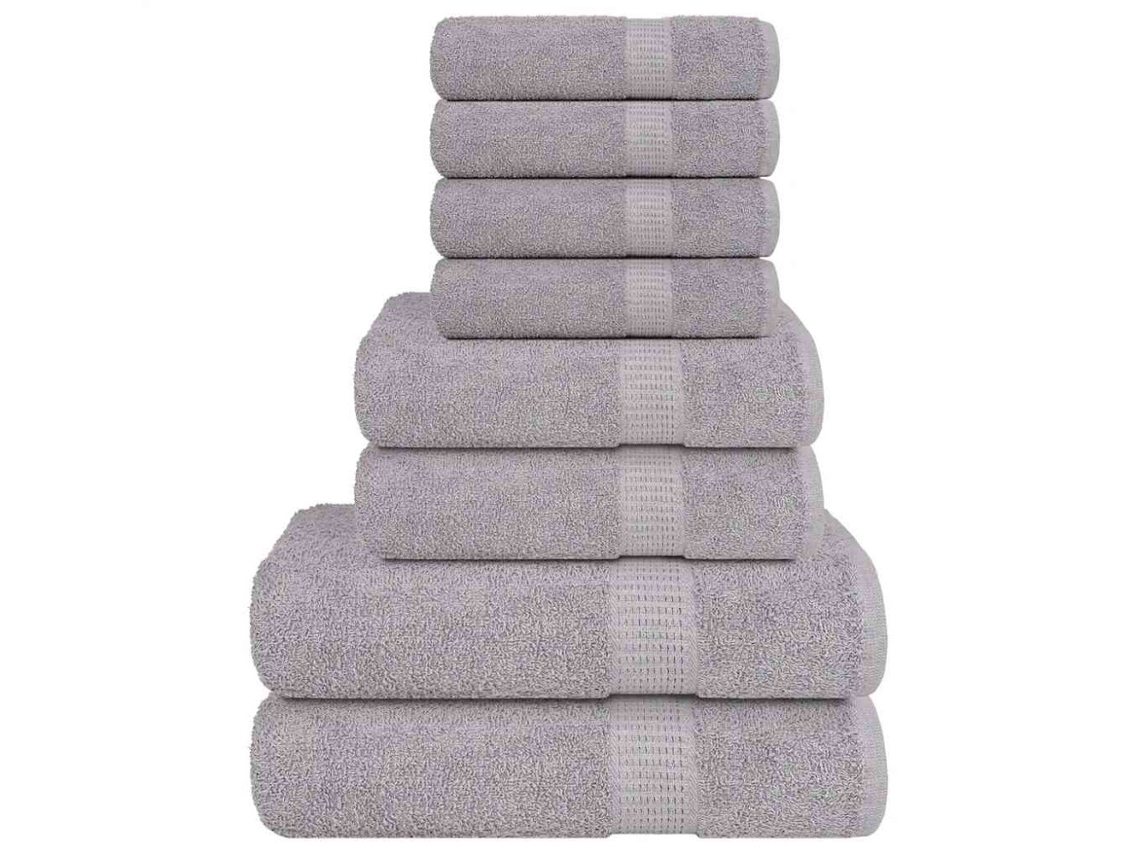 Conjunto de Toalhas de 8 Peças Frogn Cinza 360 G/m BRILVIBERA