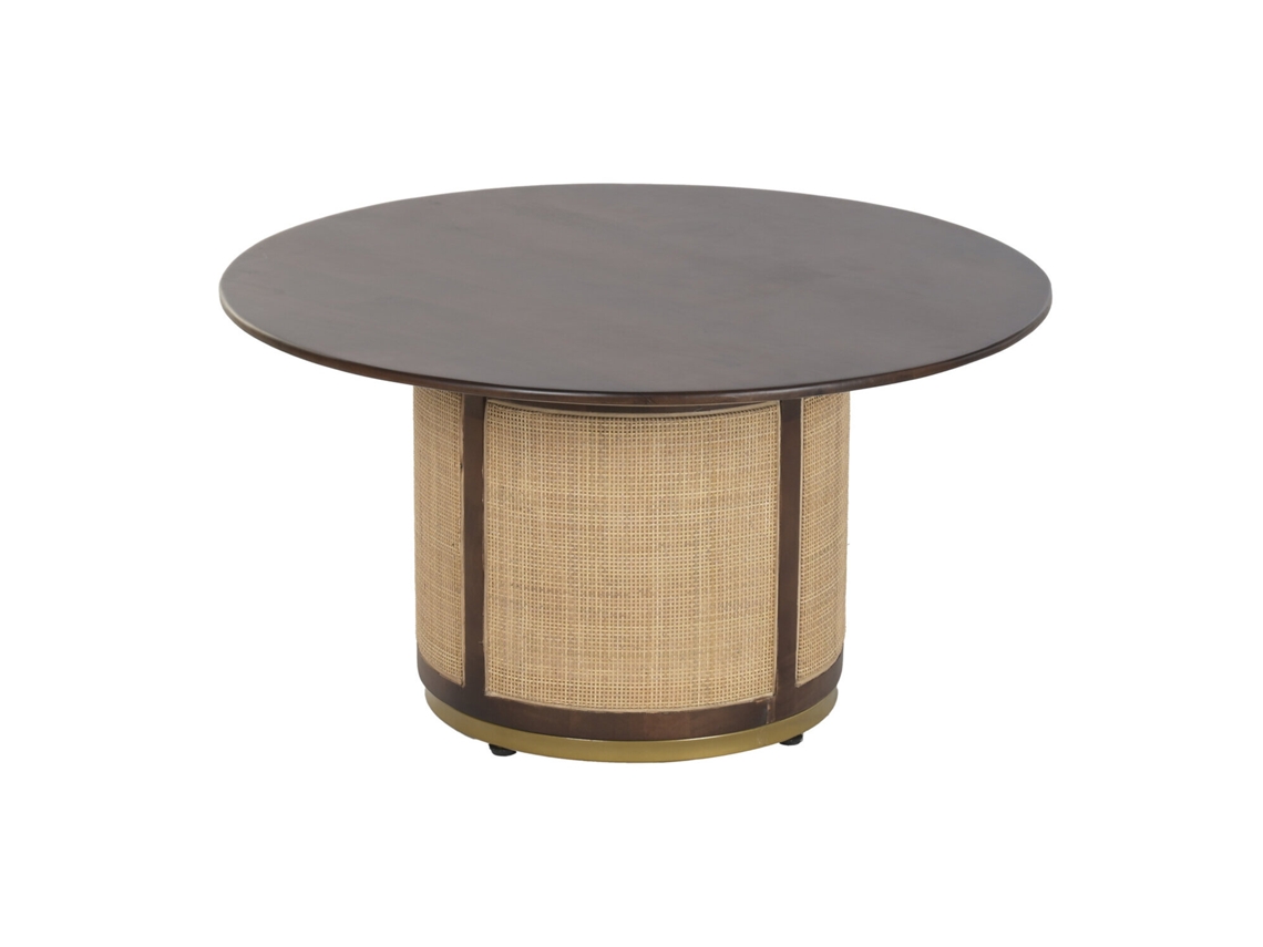 Mesa de centro em madeira de mangueira, fibra escura, 85x85x47cm ALEXANDRA HOUSE LIVING