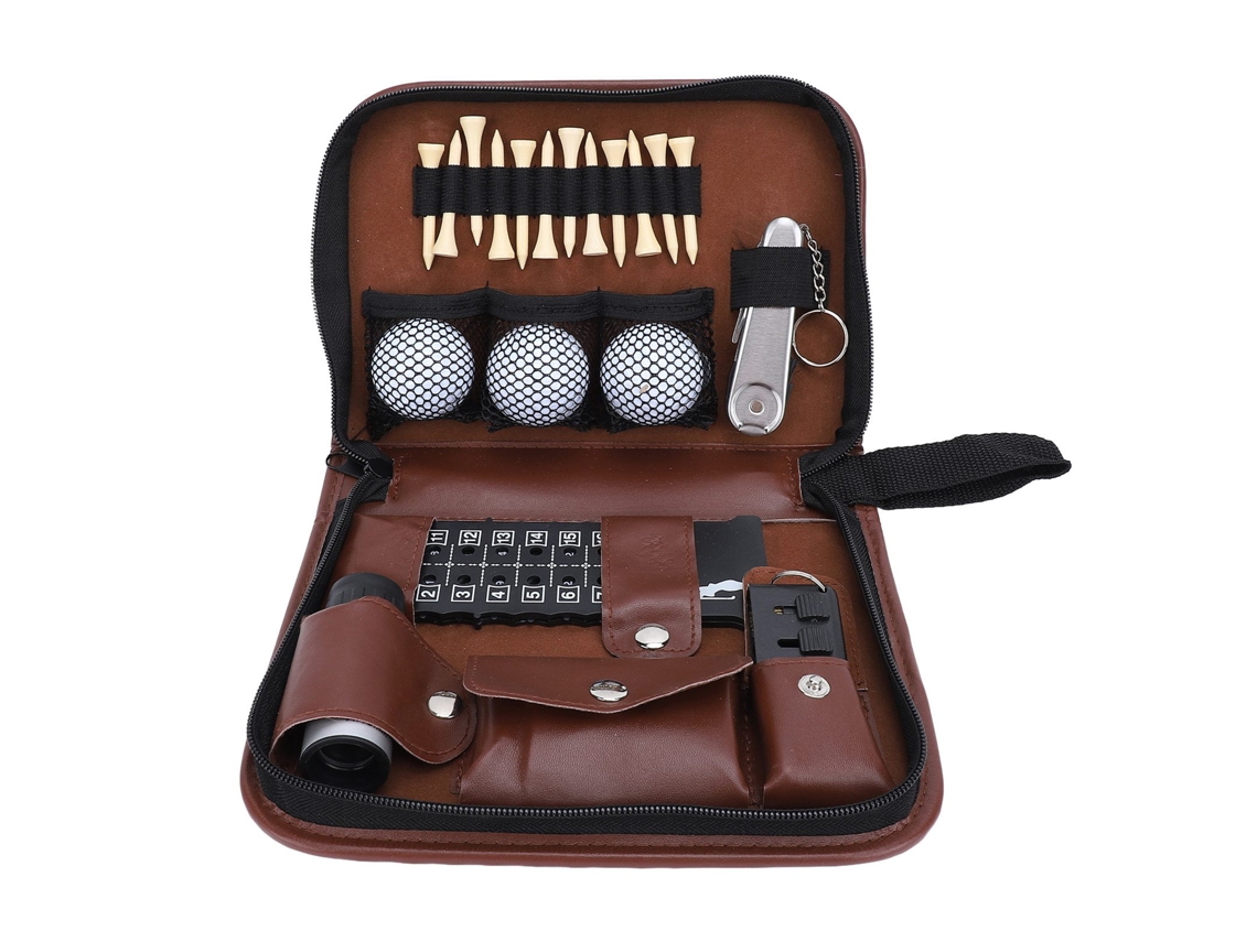 2026zentro-kit Completo De Acessórios De Golfe Com Bolsa Pu Ferramenta Divot Bolas Rangefinder Para Presente
