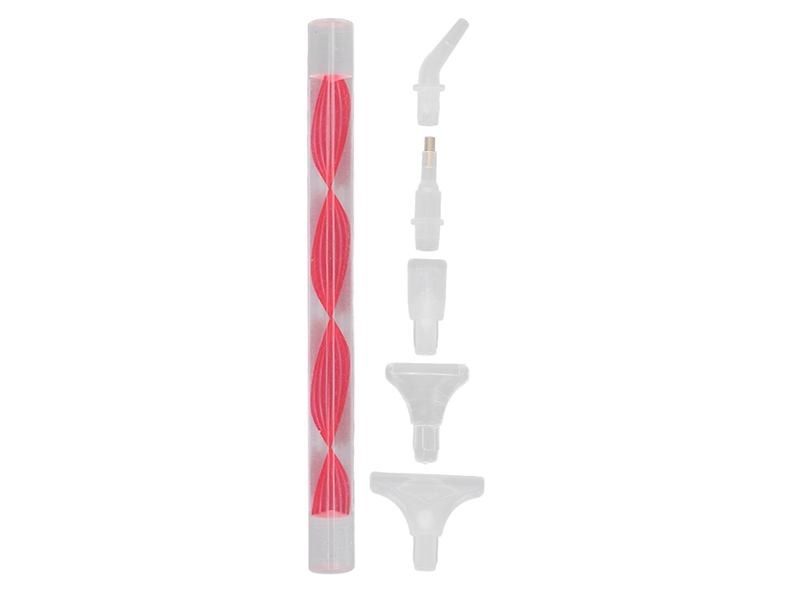 Caneta De Diamante Para Pintura Com 5 Pontas De Reposição Pen Head Para Arte De Unhas - Vermelha
