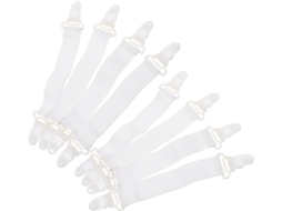 Conjunto de 16 Prendedores e Tiras Tensão Ajustáveis para Lençóis, Feitos Plástico, Colchões, Capas CHABERLU