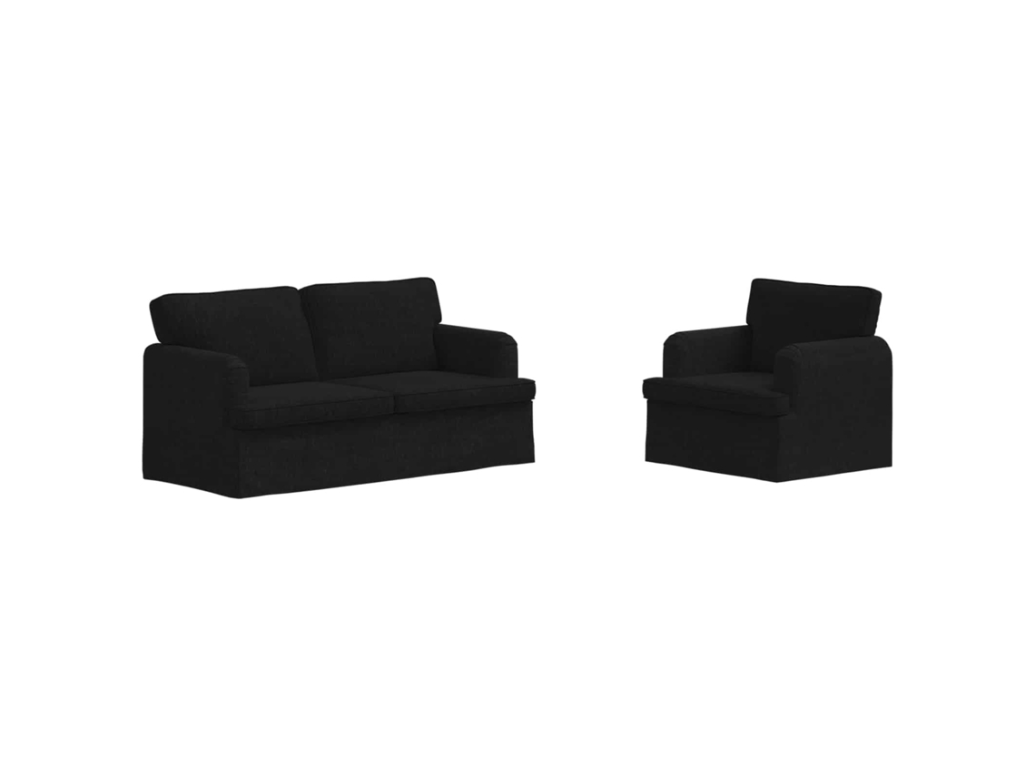 Maison Exclusive - Conjunto De Sofás 2 Unid. Preto Tecido