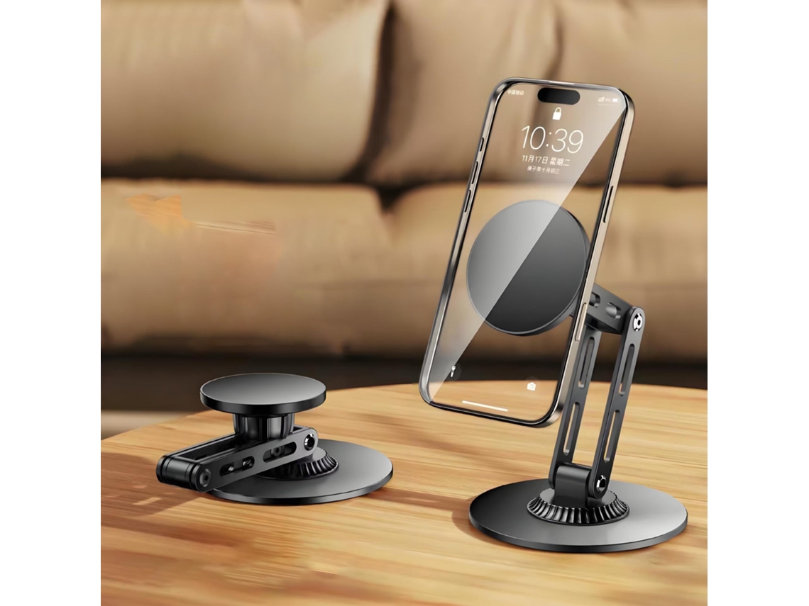 Suporte Magnético Ajustável Para Celular Skalo Em Metal - Preto