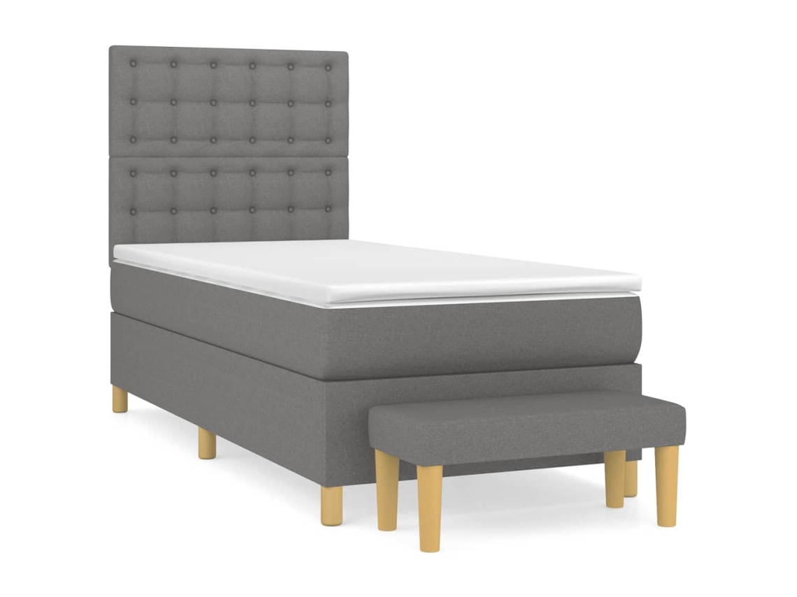 Cama com Molas/colchão 90x190 Cm Tecido Cinza escuro MAISON EXCLUSIVE