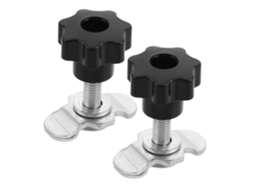 Conjunto de 2 porcas de fixação M8 com cabo de plástico e metal.