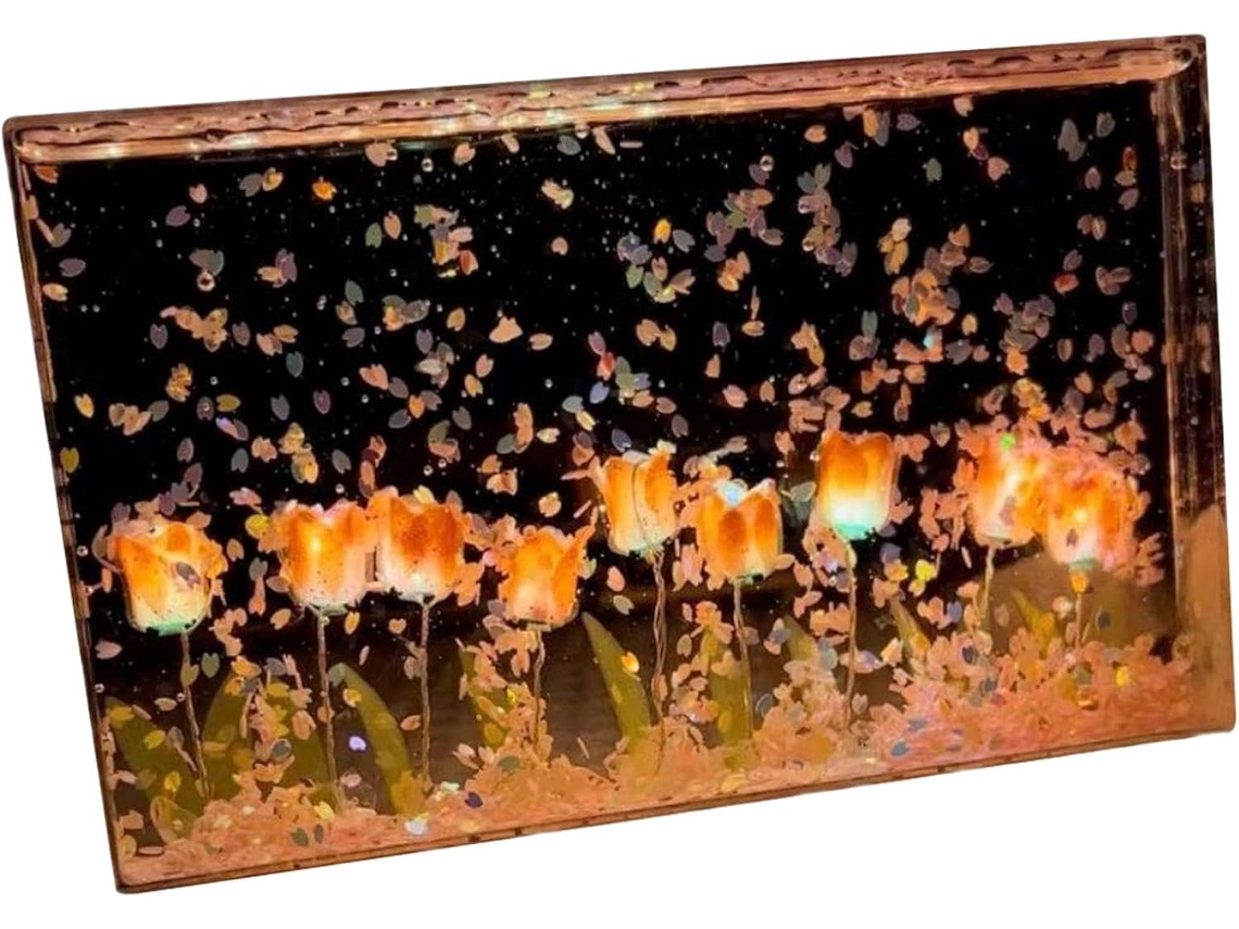 Suave Brilho Floral, Linda Iluminação Decorativa Com Pétalas Em Movimento