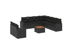 Garden Sofa Set, Garden Sofa Sets Vidaxl Preto Rattan / Vime (n/a)