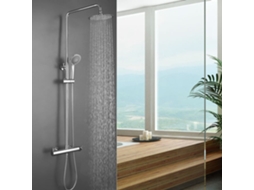 Kibath Coluna De Chuveiro Redonda Monocomando 100-150 Cm Tor Extra-longo Acabamento Cromado Brilhante Em Latão