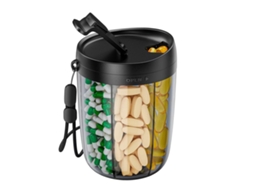Organizador de Comprimidos CHRUI 6 Vitaminas Anti mistura Sem Bpa (preto)