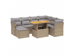 Garden Sofa Set, Garden Sofa Sets Vidaxl Bege Rattan / Vime (n/a)