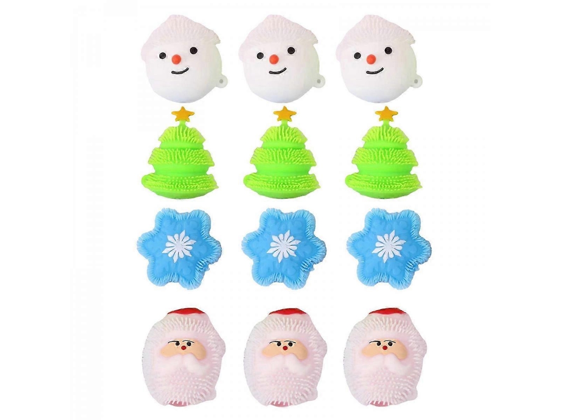 Bolas De Natal Com Luz Led E Efeito Squeeze, 12 Unidades