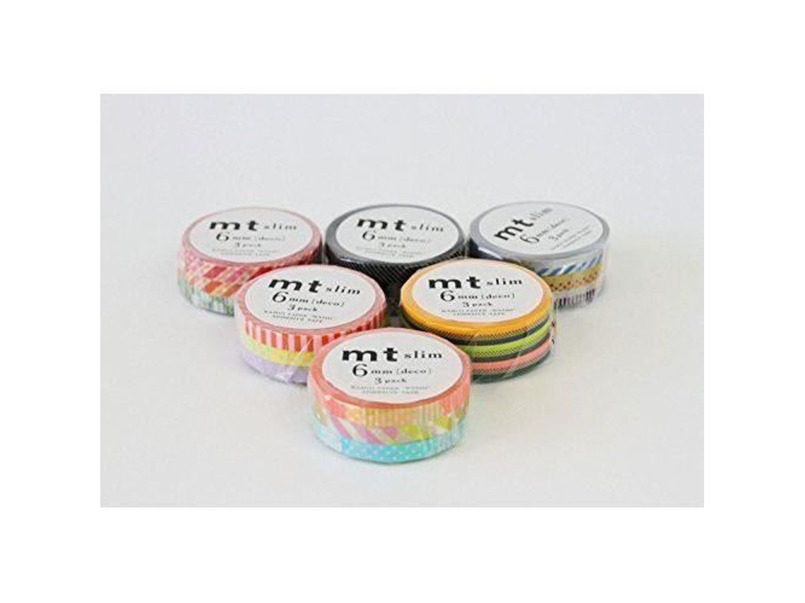 Fita de crepe MT Cord Slim Twist Cores sortidas 6 mm 10 m Slowmoose