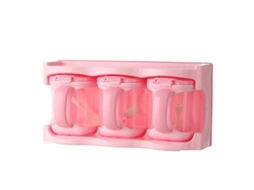 Rebe - Caixa de têmpera multifuncional de plástico com 3 compartimentos rosa para cozinha.