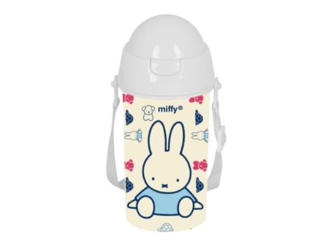 Garrafa De Água Miffy Buddy Bege Pvc 500 Ml