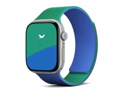 Bracelete para Apple Watch 42/41/40/38mm Silicone Magnético Bicolor com Textura Lichia Azul e Verde XIAOMOYU