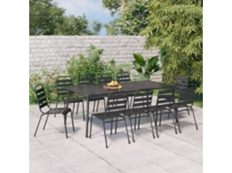 Conjunto 11 Peças Jantar Para Jardim Aço Antracite Dkd Home Decor