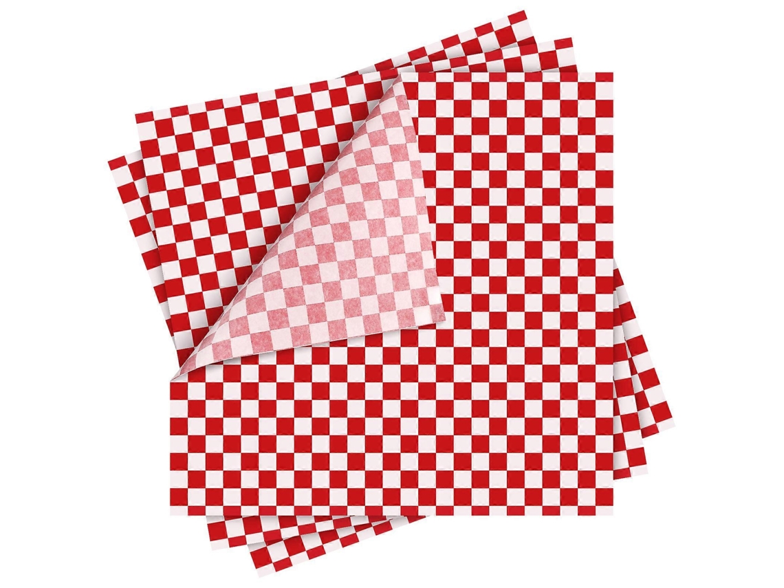 24 Folhas de Papel Encerado Deli Anti grasas para Forro de Cesta Alimentar de Grau Alimentar
