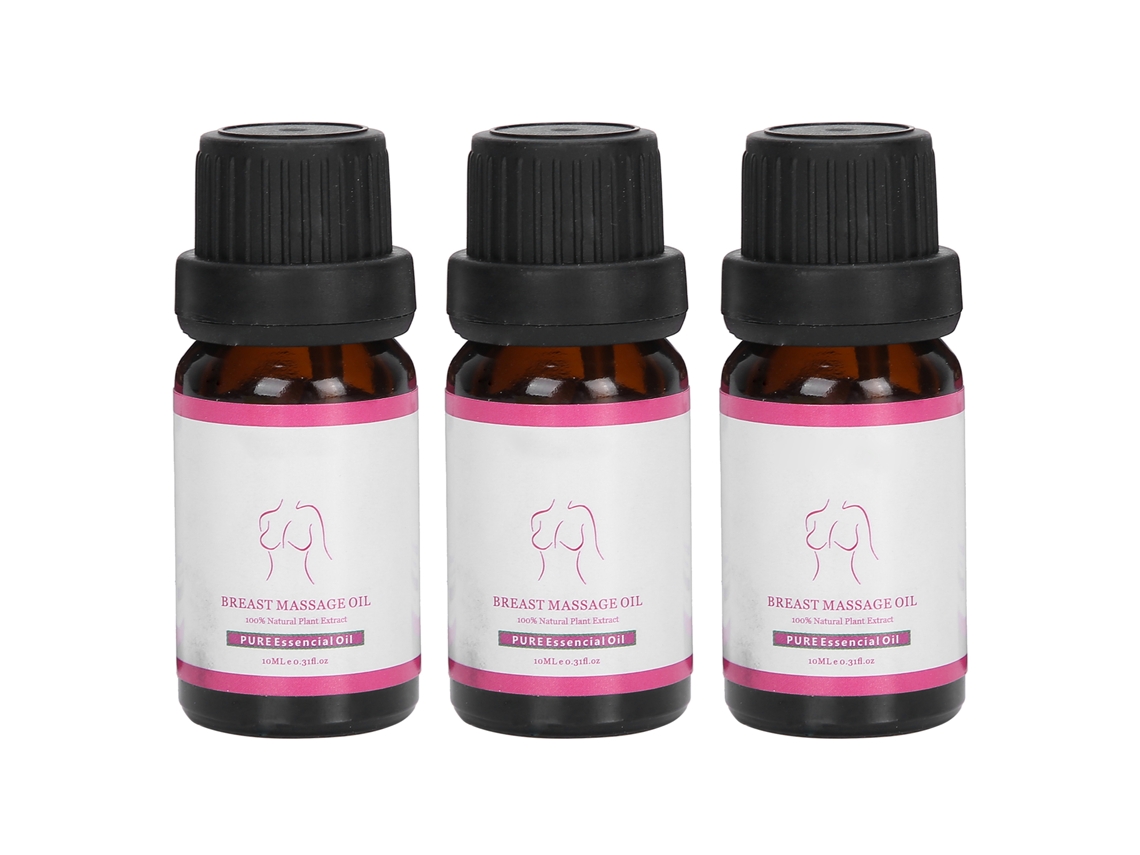 Óleo Essencial Para Aumento E Firmamento De Seios Massagem De Cuidado 10ml X3 Frascos