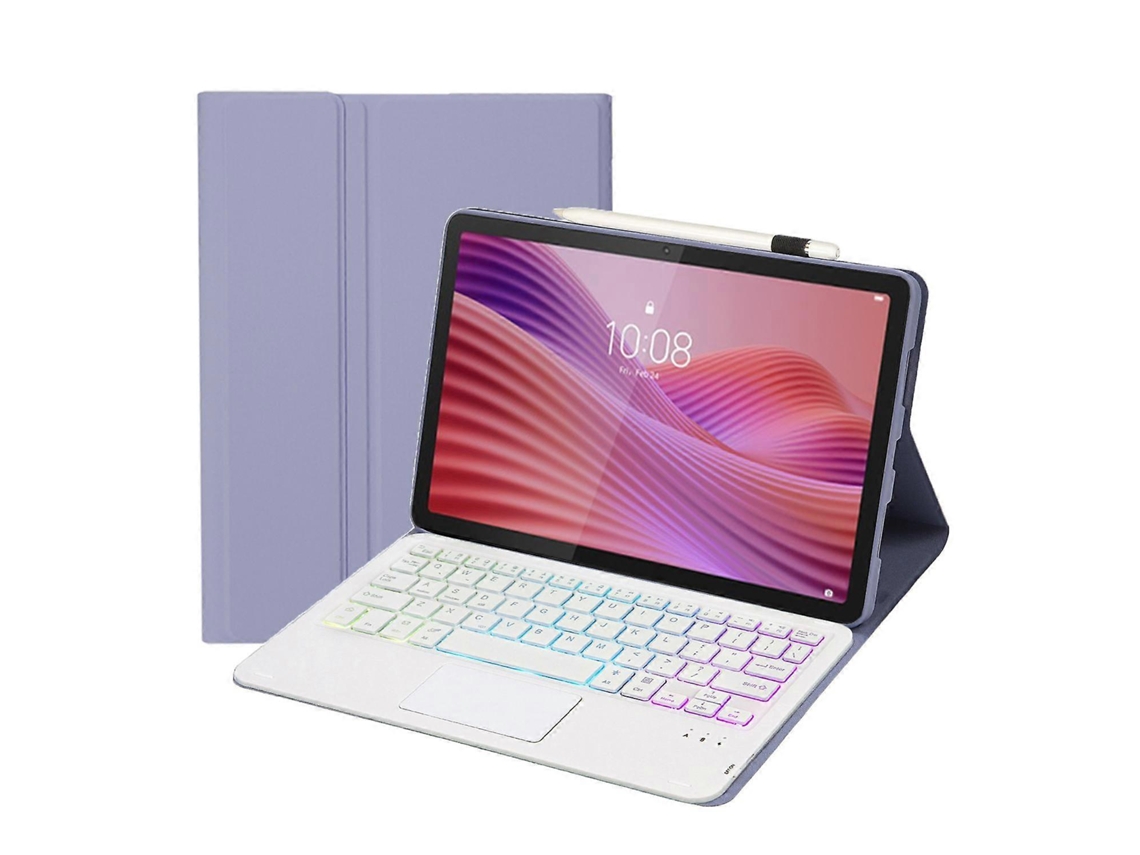 Am29-as Capa De Couro Ultrafina E Destacável Para Tablet Com Teclado Bluetooth Retroiluminado E Touchpad.