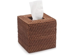 Caixa de Lenços Papel Rattan Estilo Retrô S/MARCA, formato cúbico, decorativa
