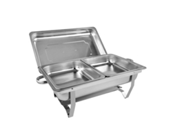 CHEFFINGER Mantenedor de Pratos com Dois Compartimentos com Tampa e Dois Recipientes de Inox Prateado