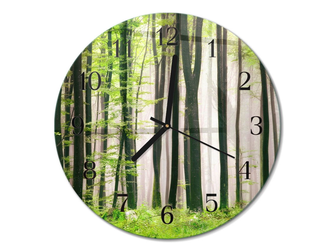 Relógio De Parede De Vidro Floresta Espelharte (30 Cm)