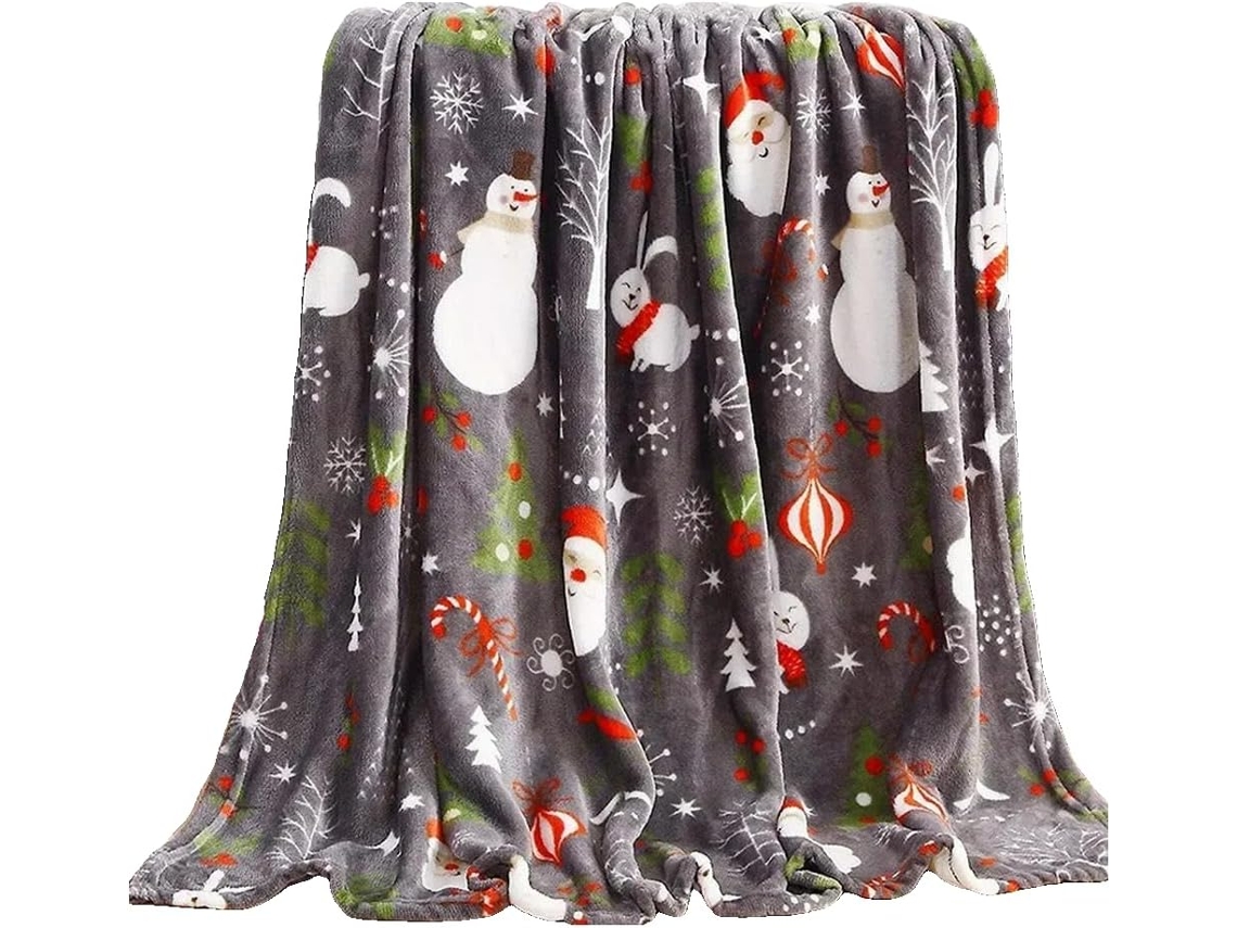 Manta de Natal Syjym para Decoração Natalina com Tema Festivo Casa Quente e Confortável Cama Sofá Poltrona no