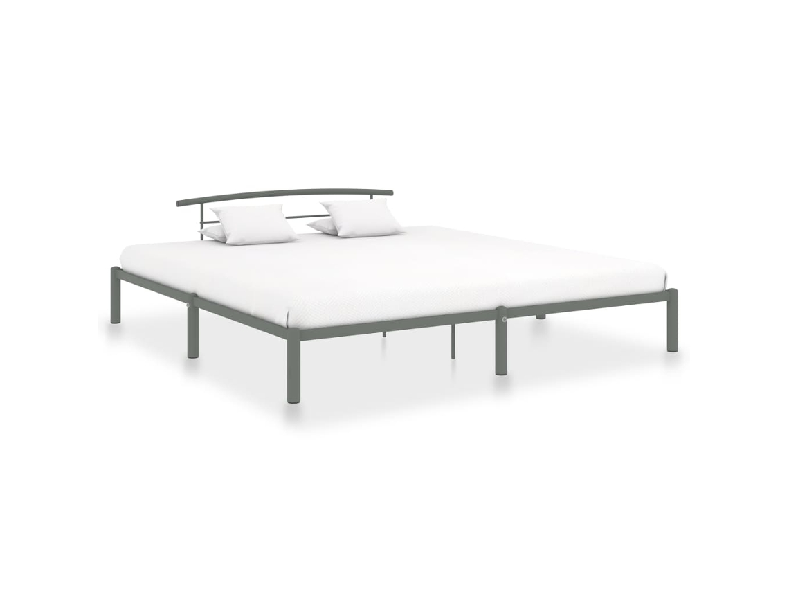 Vidaxl Estrutura De Cama 180x200 Cm Metal Cinzento