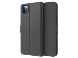 Capa Quedas Para Iphone 14 Pro Pele Sintética Anti-riscos Com Porta-cartões Preto