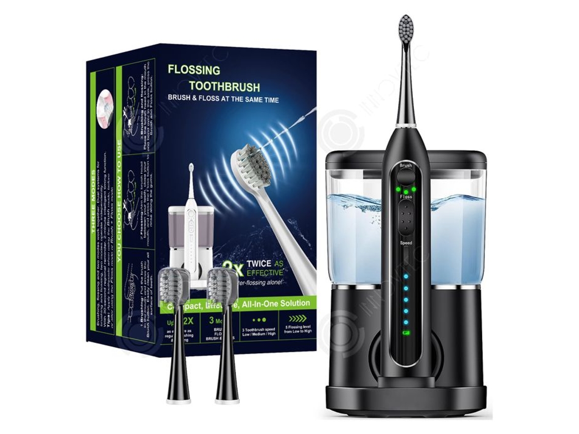 Inn Escova De Dentes Elétrica 2 Em 1 500 Ml Capacidade Do Reservatório De Água 3 Modos De Escovas De Dentes Acústicas Inteligentes Portáteis Innovtec