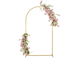 Arco de Jardim de Metal, Revestimento em Pó, Resistente às Intempéries 120x40x220cm Dourado S/MARCA
