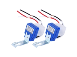 2 Peças Interruptor De Luz Automático Foto Controlado Para Rua Externo 12v Dc As-10a