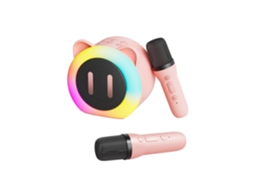 Mini Máquina De Karaokê Infantil Com 2 Microfones Sem Fio, Um Ãtimo Presente Para Crianças De 6 A 12 Anos, Rosa. Aquaforge
