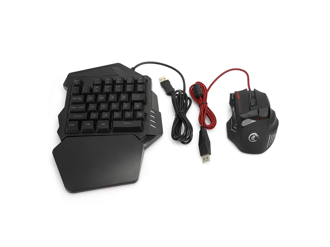 Kit Mouse e Teclado Gaming One handed LAXISCREED