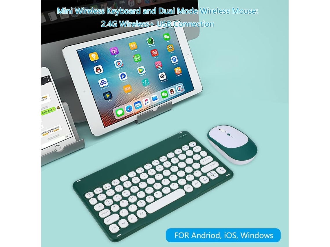 Lurelia Conjunto De Teclado E Rato Sem Fios De 2,4 Ghz Com Bluetooth 5.0