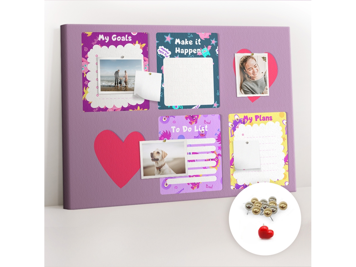 Painel De Cortiça Para Parede Notas De Monstros Para O Escritório Espelharte (70x100 Cm)