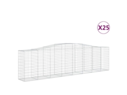 Gabion Basket, Gabion Baskets Vidaxl Prateado Ferro (400 X 50 X 100/120 Cm)