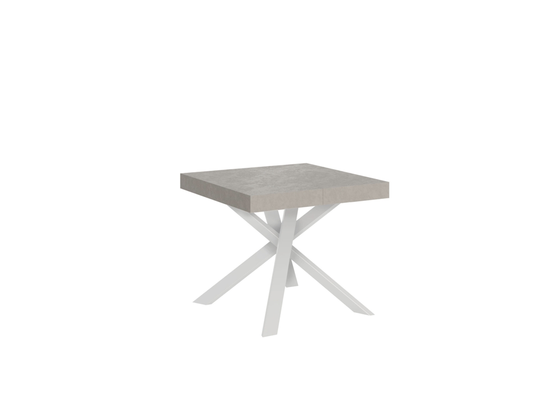 Mesa Extensível 90/194x90 Cm Clerk Pernas Brancas Caxemira Itamoby