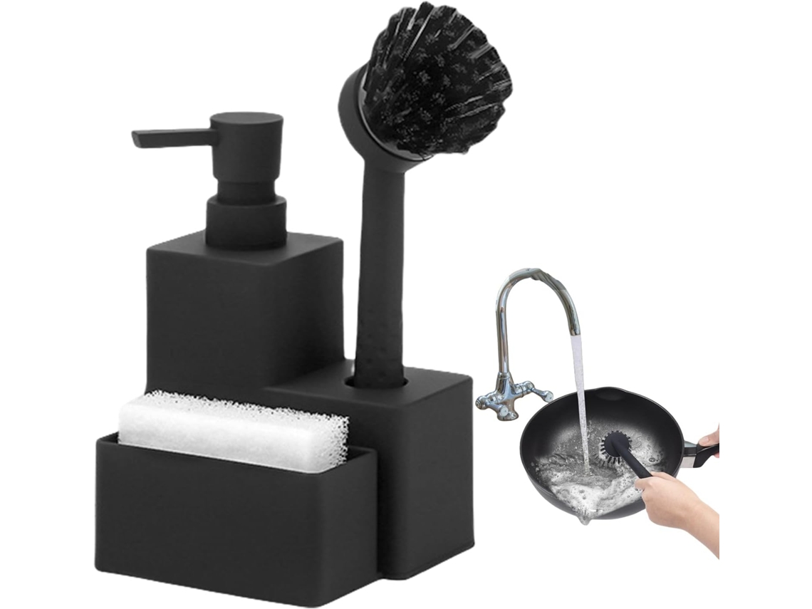 Dispensador De Sabão Para Cozinha Com Suporte Para Esponja Organizador De Pia De Cozinha Com Dispe Gokoco
