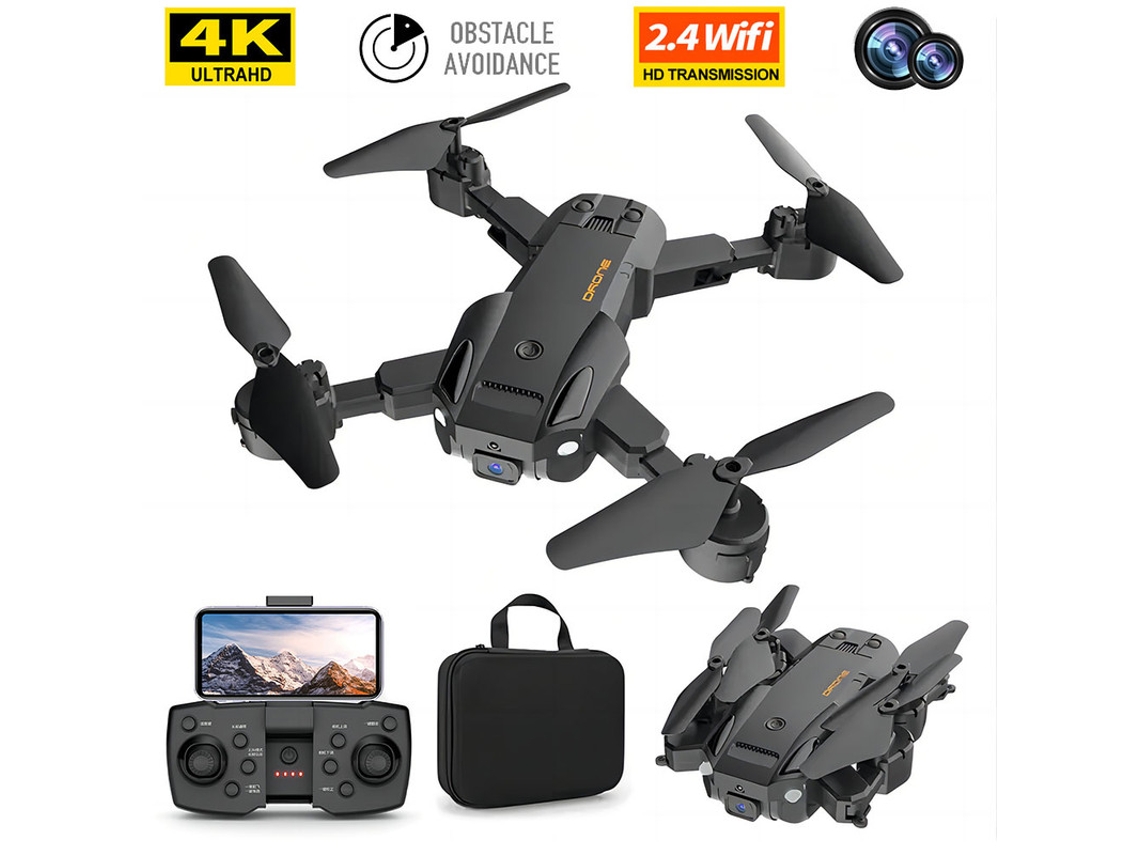 Drone Q6 Com Câmera Dupla 4k Hd, Quadricóptero Dobrável Bestvite (3 Baterias Duração Da Bateria 15 Min Preto)