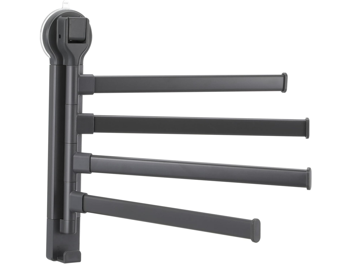Cabilock Suporte Giratório De Abs Com Ventosa, Resistente, Com Design De 4 Barras, Instalação Sem Ferramentas, Em Metal
